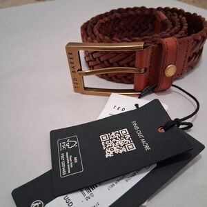 Ted Baker Brown Braided Leather Belt